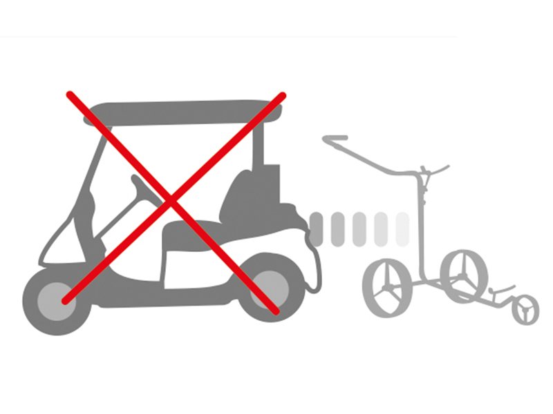 Ne remorquez pas votre chariot avec une voiturette.