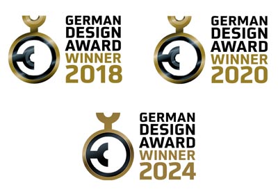  Der German Design Award zählt zu den anerkanntesten Design-Wettbewerben weltweit und zeichnet einzigartige Gestaltungstrends aus. Der JuCad Ghost Titan E-Caddy wurde 2018 und der Ghost manuell 2020 ausgezeichnet.