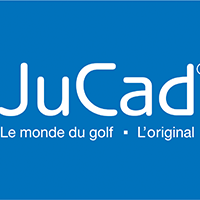 Logo_JuCad_Le_monde_du_golf_L'Original_écriture_blanche_fond_bleu
