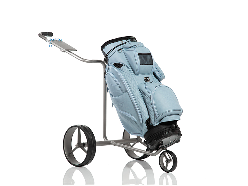 JuCad bag Style light blue with example trolley JuCad drive Stainless Stell 2.0 (Not included in scope of delivery.)