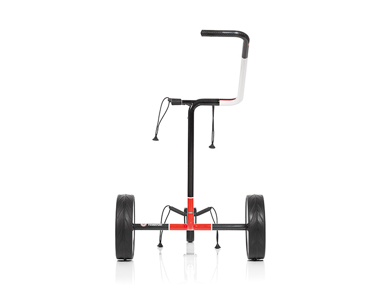 JuCad Carbon Caddy 3-rädrig, Design EINTRACHT FRANKFURT, weiße Felgen