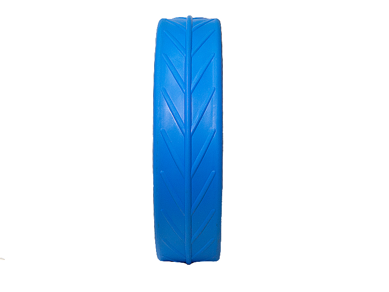 JuCad tyres blue, rear wheel