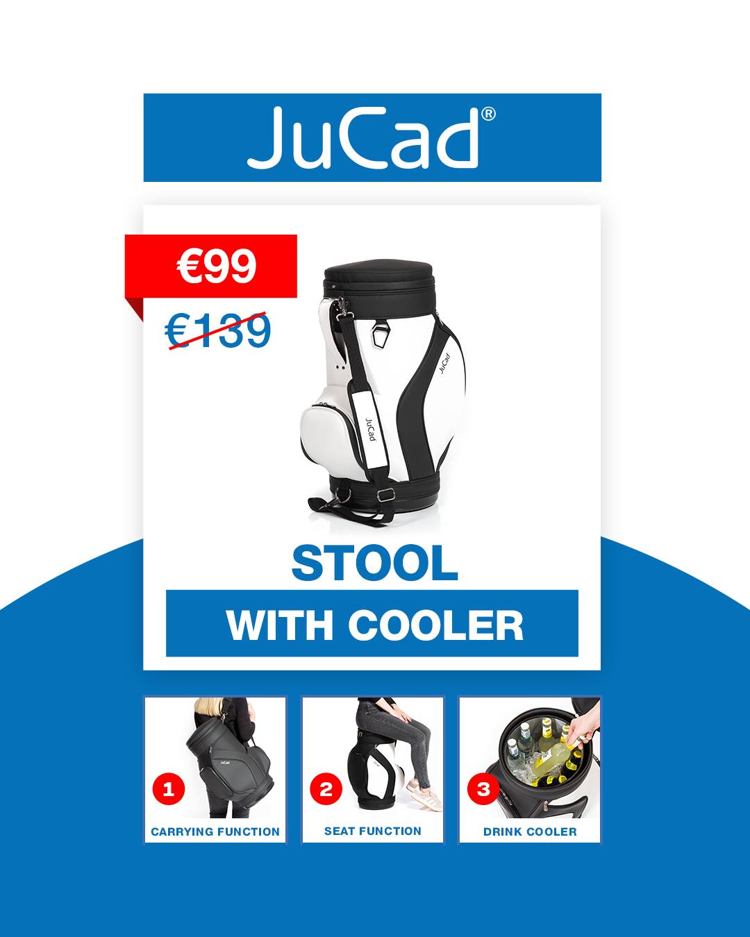 🏌️ JuCad stool with cooler

This multifunctional cooler with a stool in the shape of a golf bag is not only practical and original but also the ultimate outdoor companion.

Material: Imitation leather, waterproof
Seat height: 62 cm 
Diameter 28 cm
Capacity: 25 liters

€99 instead of €139

⏰ The offers are valid until August 31, 2025 and while stocks last. ⏰

#jucad #offer #golfoffer #produktofthemonth #pdm #angebot