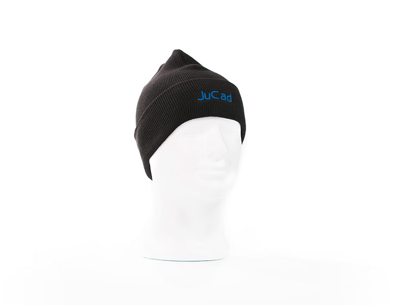 black with blue logo
