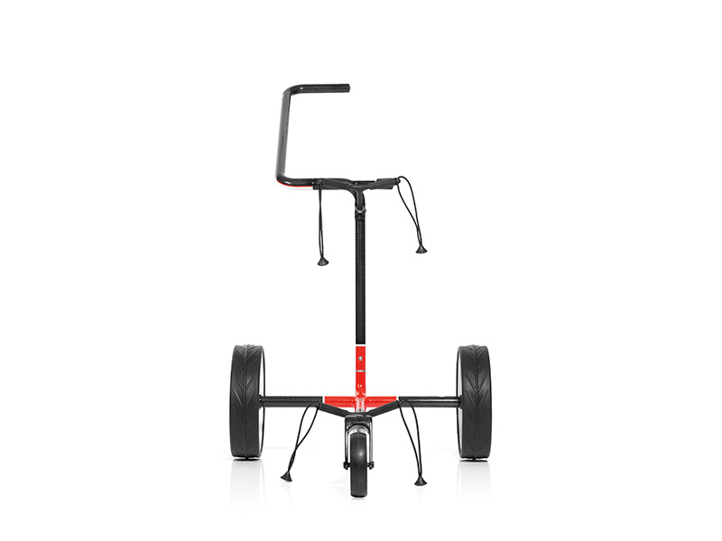 JuCad Carbon Caddy 3-rädrig, Design EINTRACHT FRANKFURT, weiße Felgen
