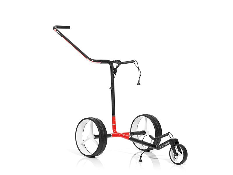 JuCad Carbon Caddy 3-rädrig, Design EINTRACHT FRANKFURT, weiße Felgen