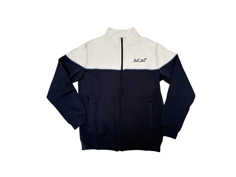 JuCad Sweatshirt Jacke blau-weiß, Vorderseite