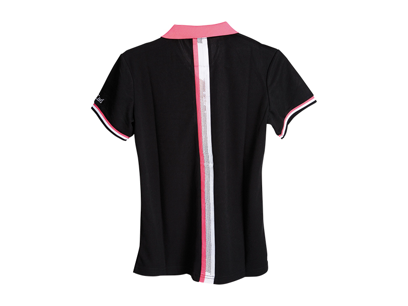 JuCad_polo_shirt_women_black-pink_JP1_back JuCad Poloshirt Damen schwarz-pink