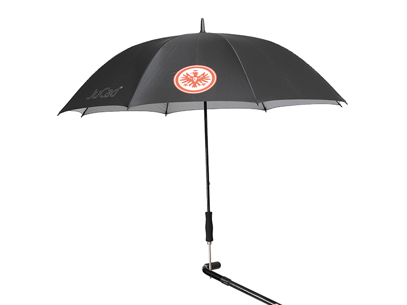 JuCad Teleskop-Golfschirm mit Schirmstift, Design EINTRACHT FRANKFURT, schwarz