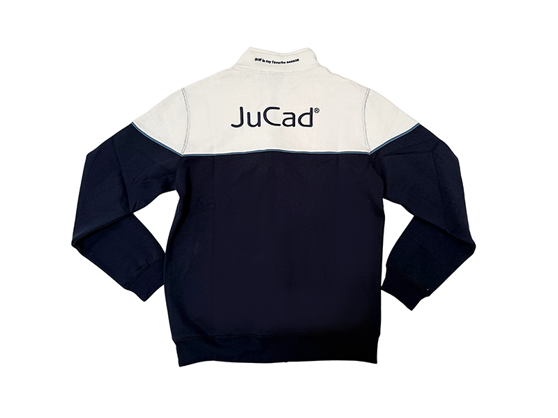 JuCad Sweatshirt Jacke blau-weiß, Rückseite