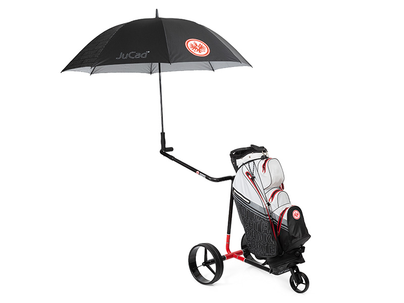 JuCad Carbon Travel 3.0, Design EINTRACHT FRANKFURT, schwarze Felgen, mit Drehschalter