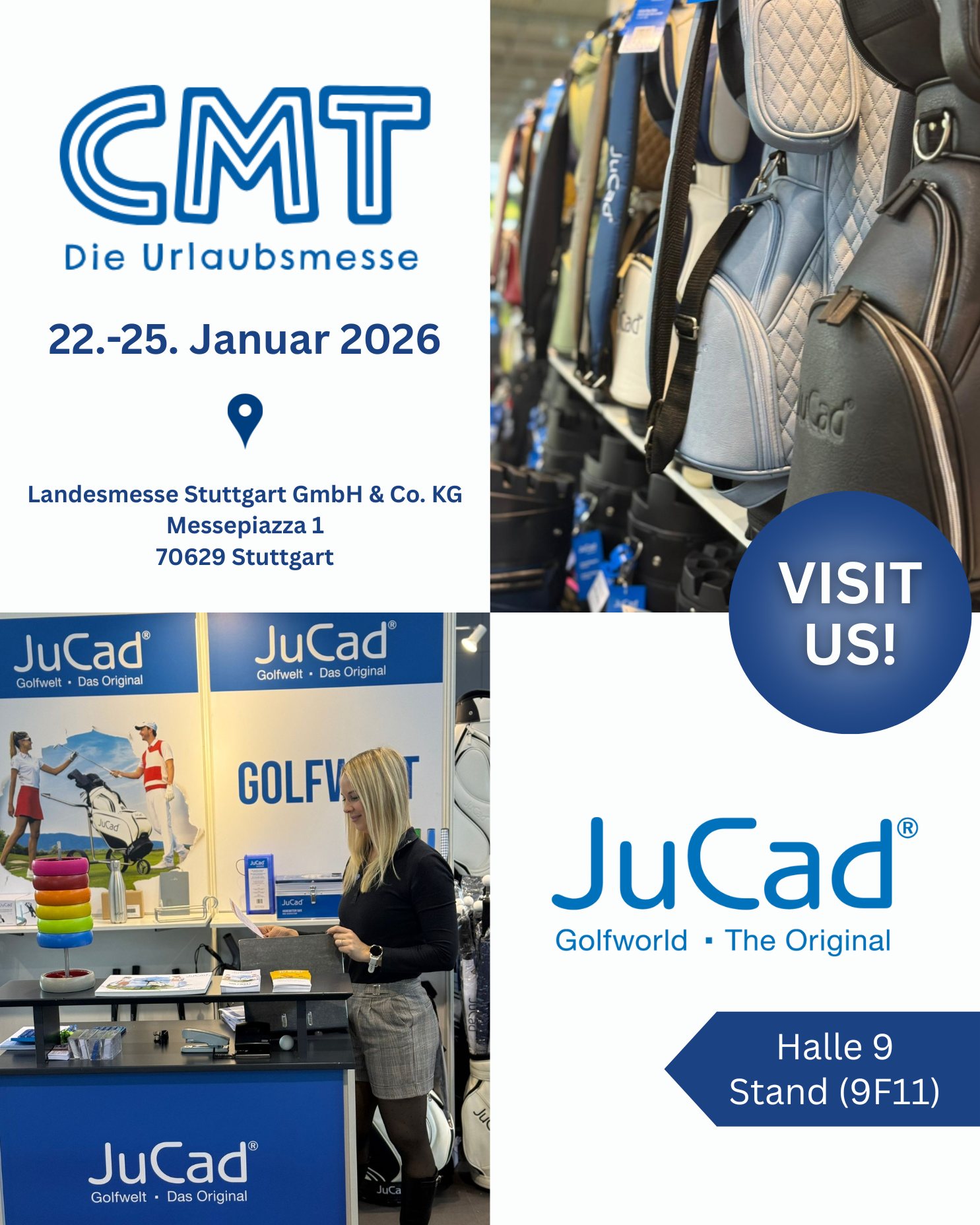 ✨ JuCad auf der CMT Urlaubsmesse 2026 ✨

Erlebe unsere neuesten Premium-Modelle vom 22.–25. Januar 2026 in der Messe Stuttgart, Halle 9 – Stand 9F11.

Stilvolles Design trifft modernste Technik – entdecke Innovationen, die Golf neu definieren.

🇬🇧
✨ JuCad at CMT 2026 ✨

Discover our latest premium models from January 22–25, 2026 at the Stuttgart Trade Fair, Hall 9 – Stand 9F11.

Where timeless elegance meets cutting-edge innovation – experience the future of premium golf mobility.

#JuCad #CMT #Stuttgart #CMTStuttgart #Golfworld #new #golftrends #traidefair #germany