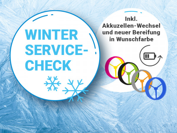 JuCad Elektrocaddy | Winter Service-Check inklusive Akkuzellen-Wechsel und neuer Bereifung in Wunsch