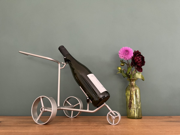 Carro en miniatura JuCad: portabotellas de vino