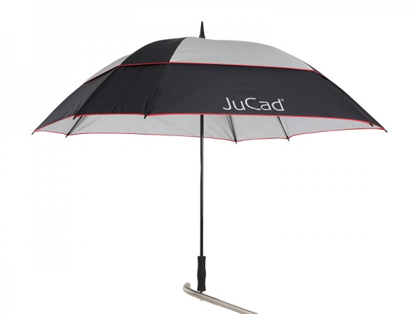 Windproof JuCad umbrella black-silver-red