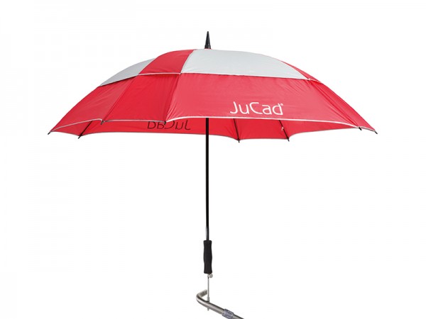 Parapluie télescopique JuCad Windproof, rouge-argent