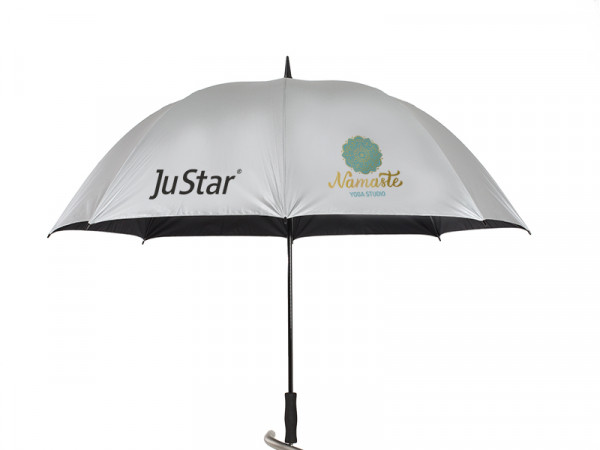 Beispiel-Personalisierung mit Logo auf einem Schirm