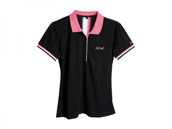 JuCad Poloshirt Damen schwarz-pink