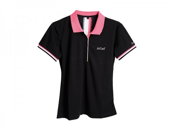 Polo JuCad pour femme, noir-fuchisa