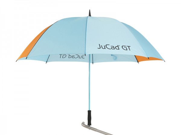JuCad Golfschirm mit Stift blau-orange mit JuCad GT Logo
