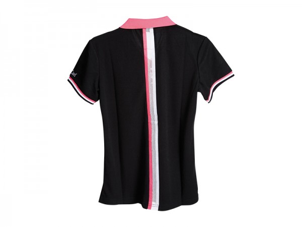 Polo JuCad pour femme, noir-fuchisa