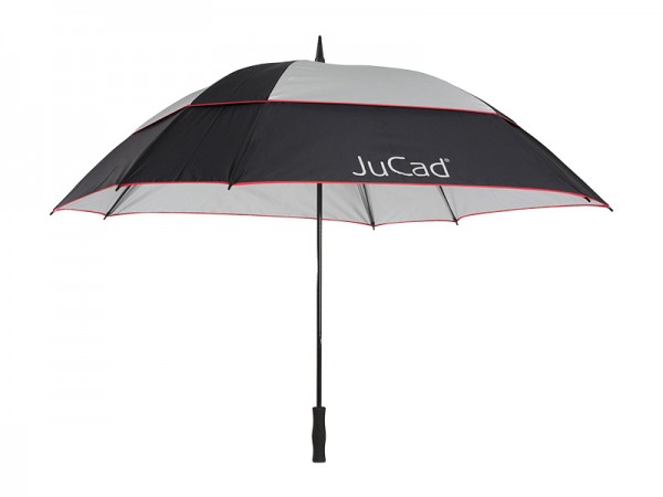 JuCad Golfschirm Windproof ohne Stift schwarz-silber-rot