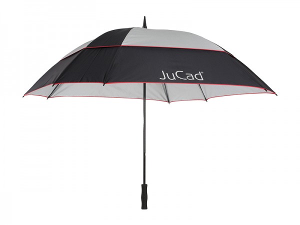 Parapluie JuCad Windproof, noir-argent-rouge